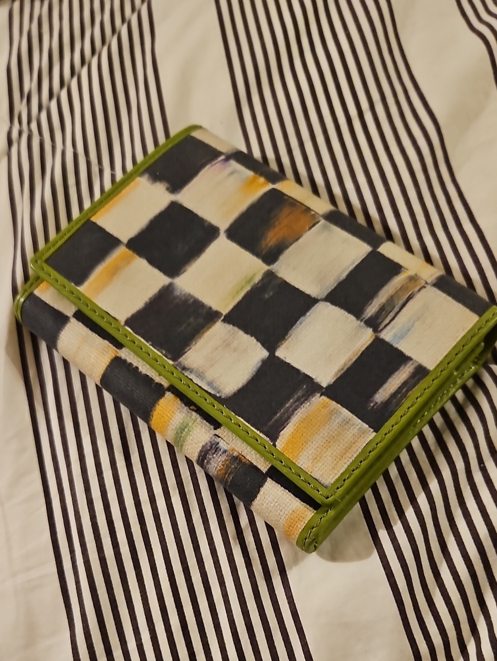 MacKenzie-Childs Bifold Courtly Check Wallet, Long Retired, Preloved